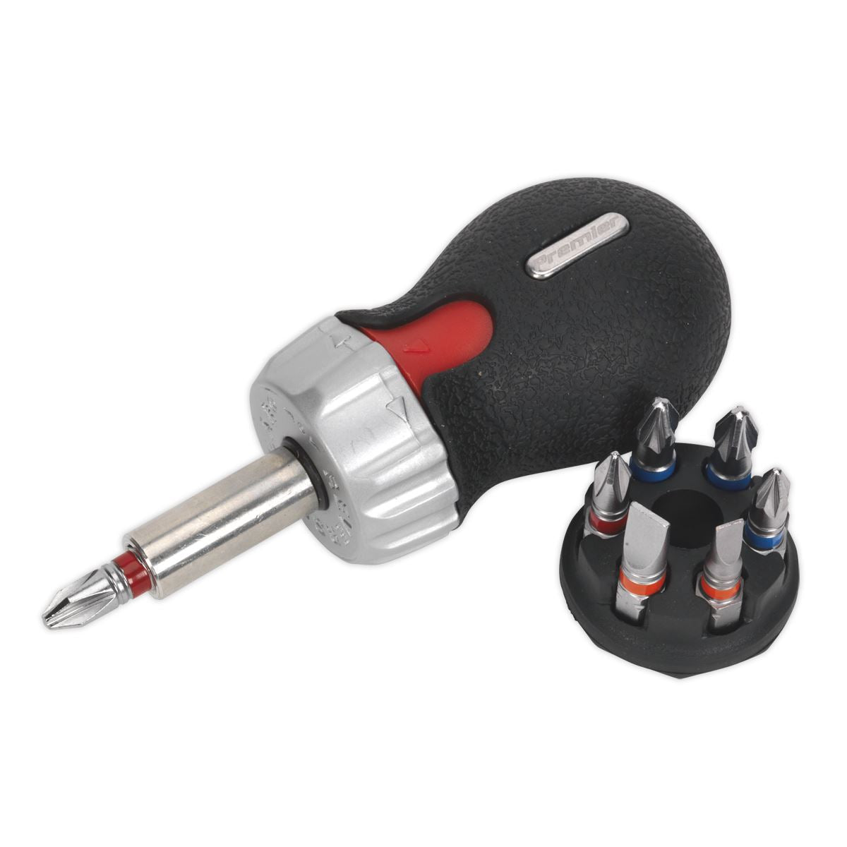 Sealey Fine Tooth Ratchet Screwdriver Set 8pc Stubby Platinum AK64908