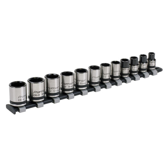 Premier Socket Set 12pc 3/8"Sq Drive Lock-On 6pt Metric - Black Series AK2741B