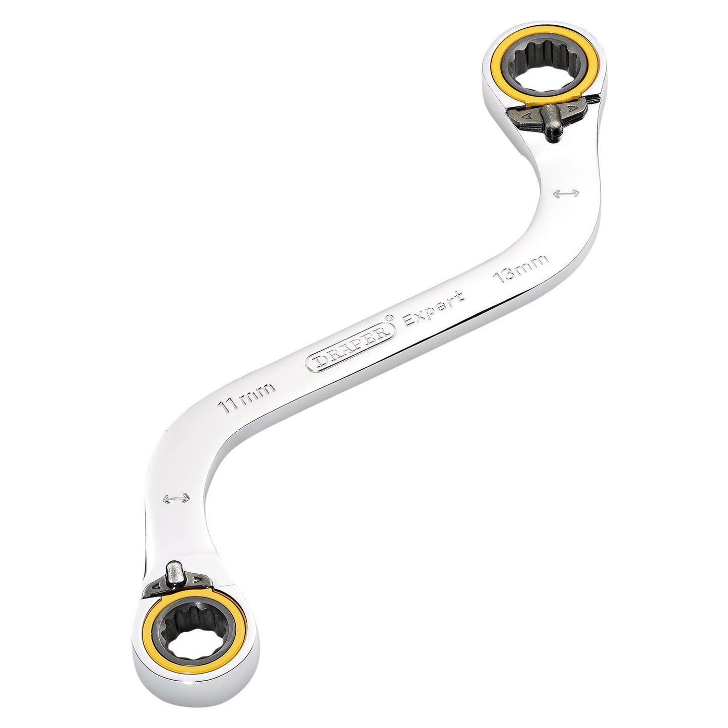 Draper Expert HI-TORQ Double Ring Ratchet S-Shape Spanner, 11 x 13mm