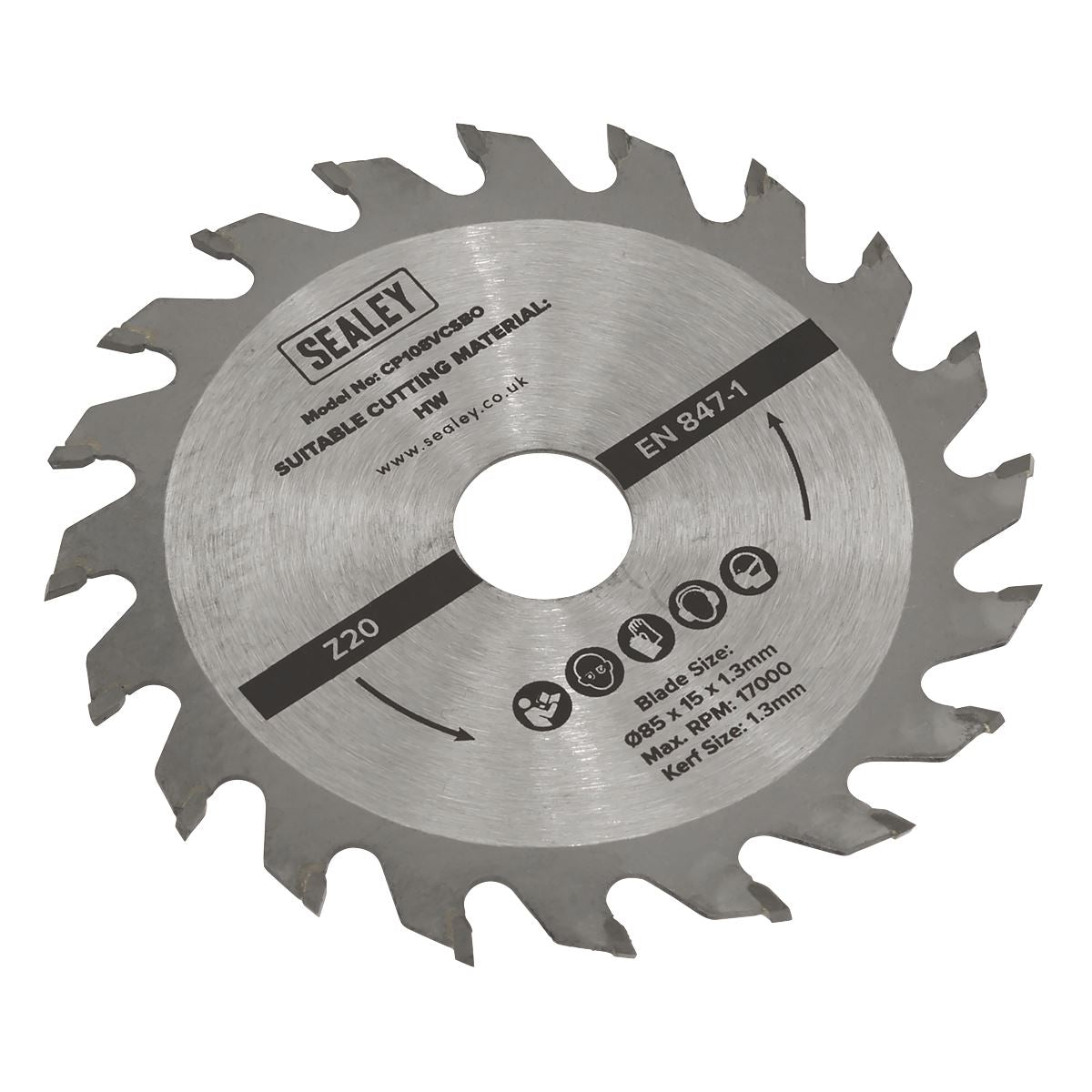 Sealey Circular Saw Blade 85 x 15 x 1.3mm 20tpu SM85B20