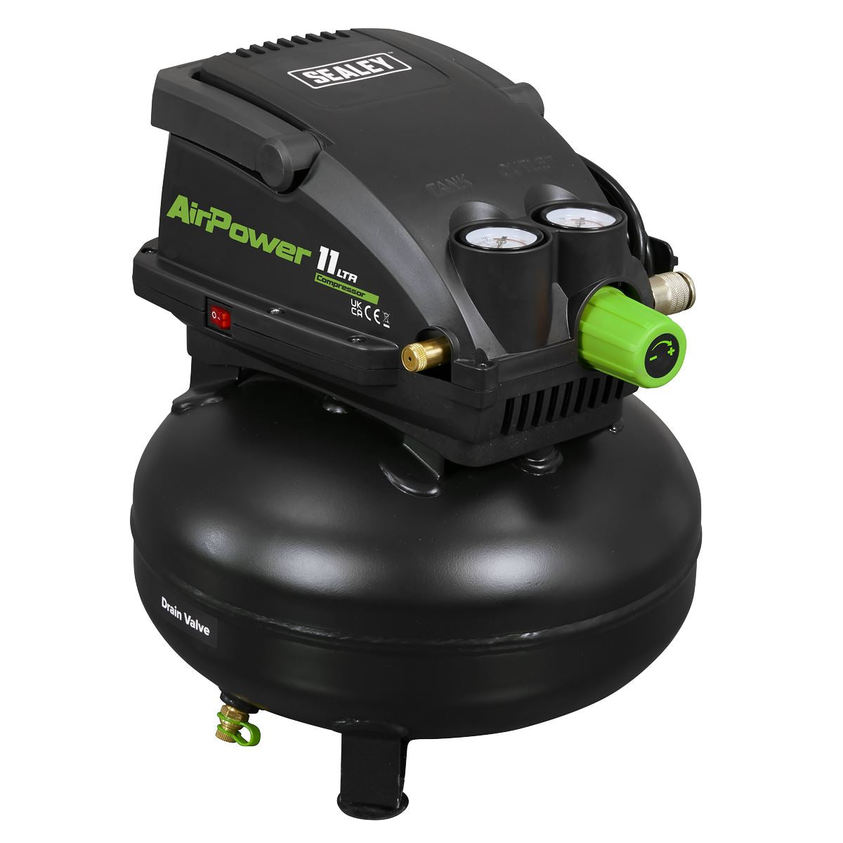 Sealey 11L Oil Free Direct Drive Air Compressor 0.5hp SAC1100