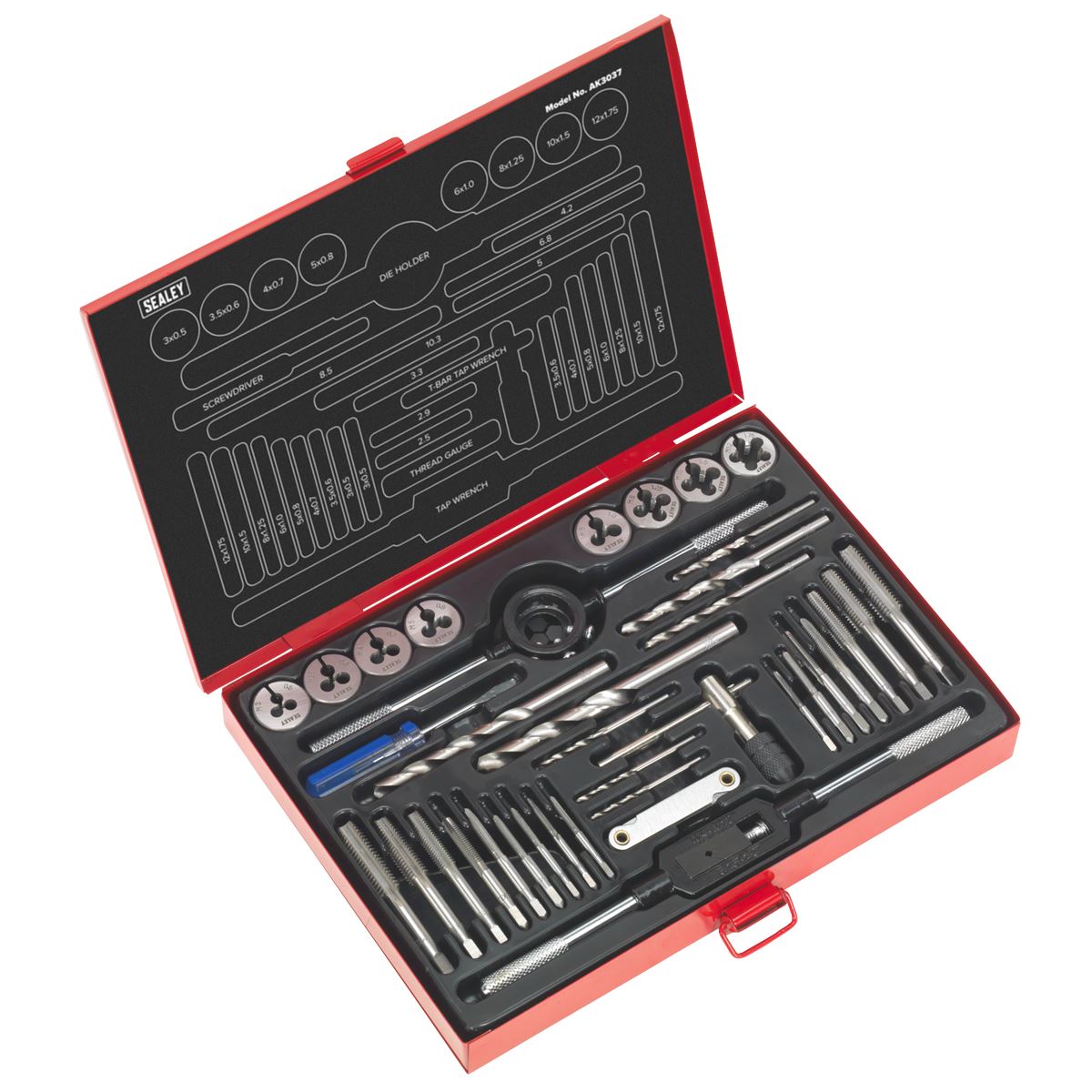 Sealey Tap & Die Set 37pc Split Dies - Metric AK3037