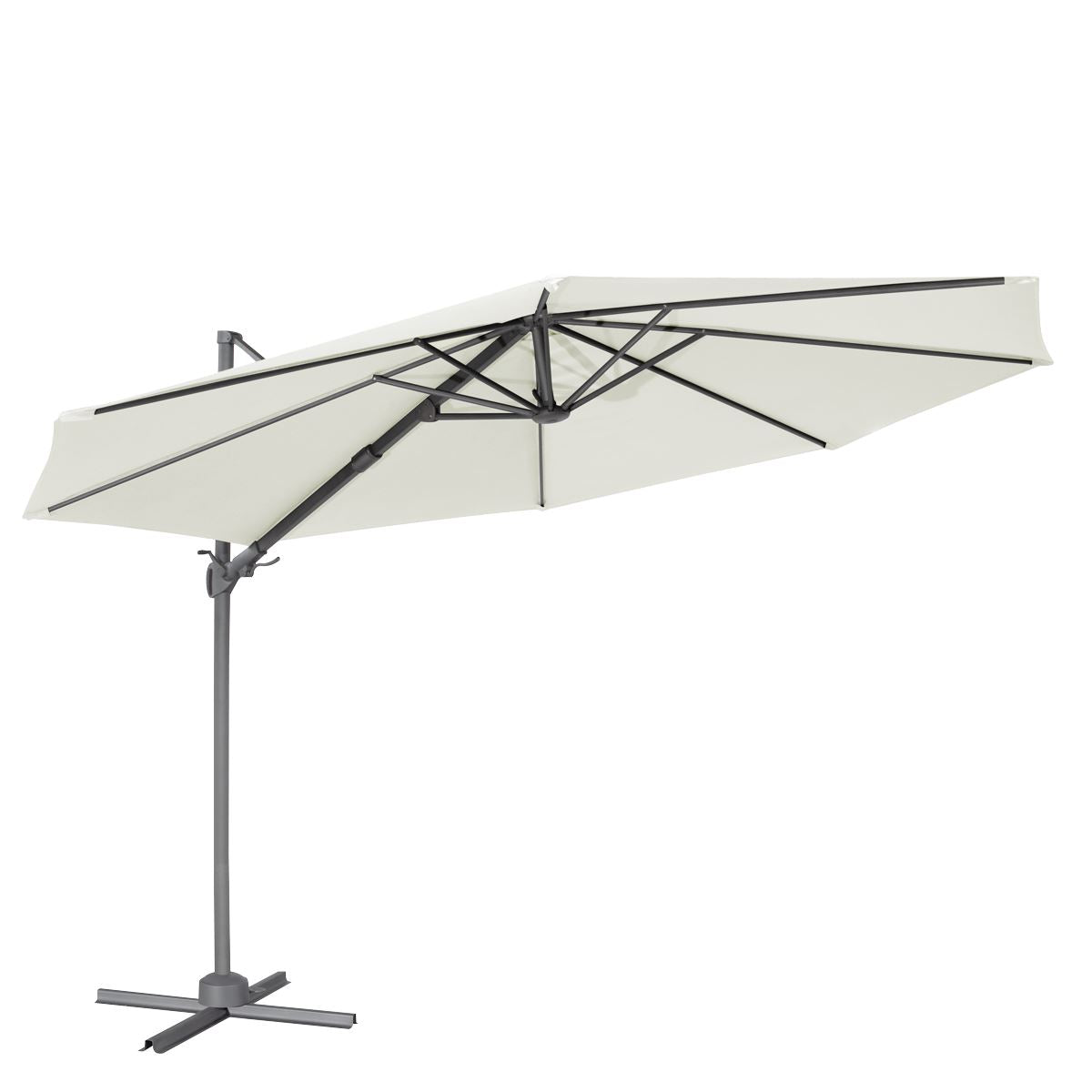 Dellonda Cantilever Parasol with 360� Rotation, Tilt & Cover 3m - Cream DG268