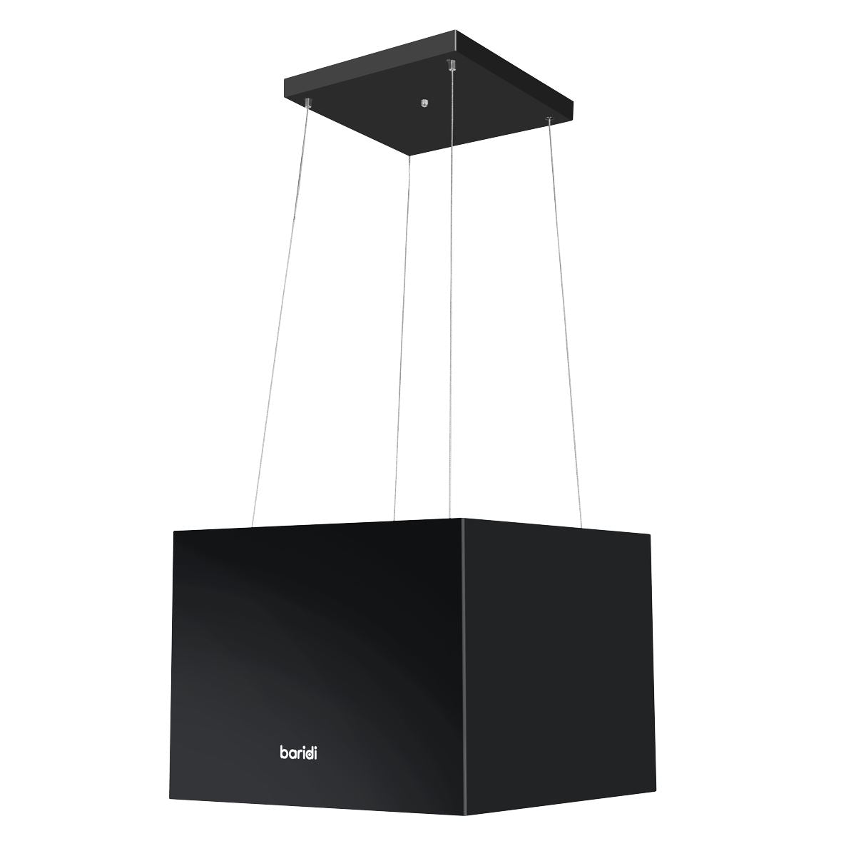 Baridi Square Island Cooker Hood 40cm - Black DH109