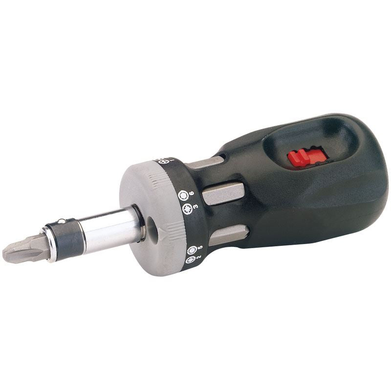Draper VOID Chubby Ratcheting Screwdriver and Bit Set (7 Piece) - 75065