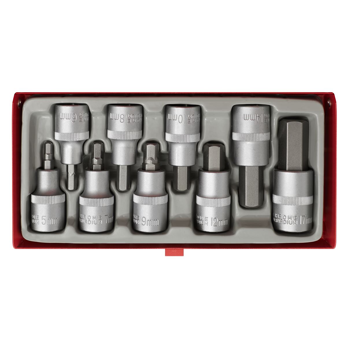 Sealey Hex Socket Bit Set 9pc 1/2"Sq Drive AK620