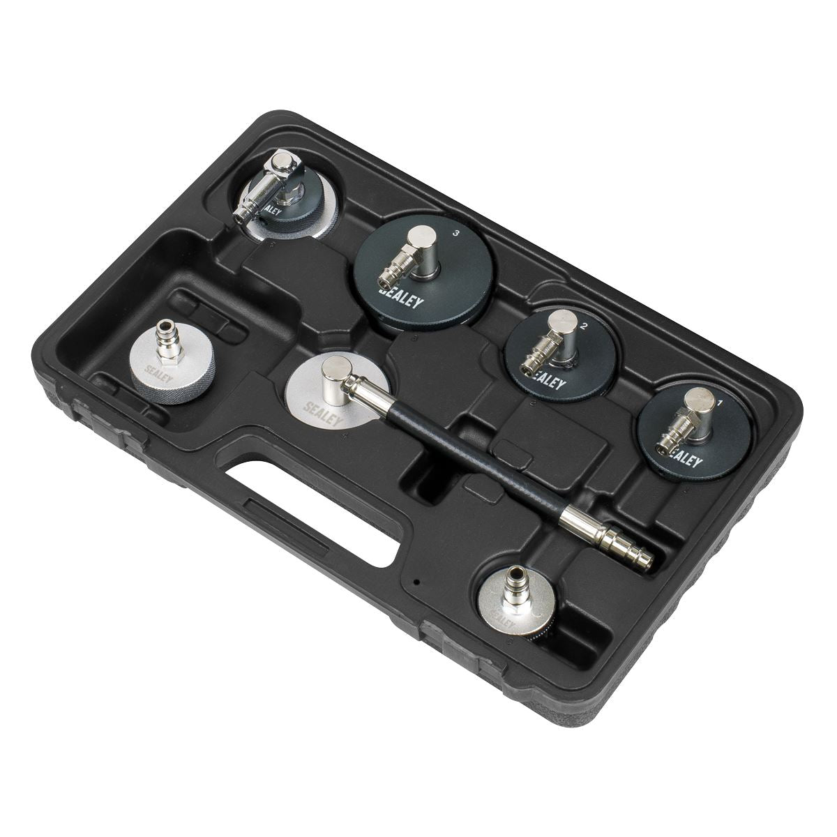 Sealey 7pc Brake & Clutch Pressure Bleeder Cap Set VS0204C