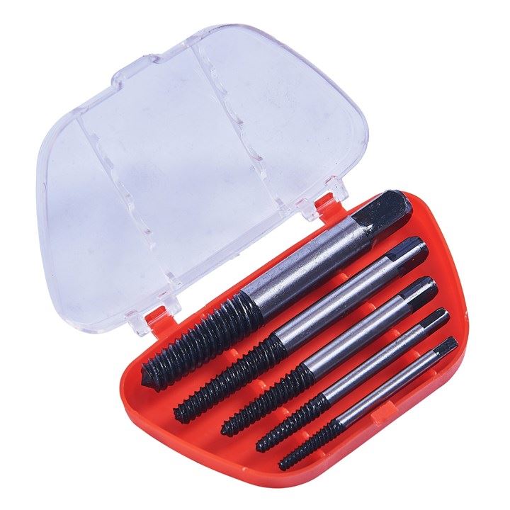 Amtech 5 Piece Screw Extractor Set & Storage Case Garage Site Workshop DIY - S0900