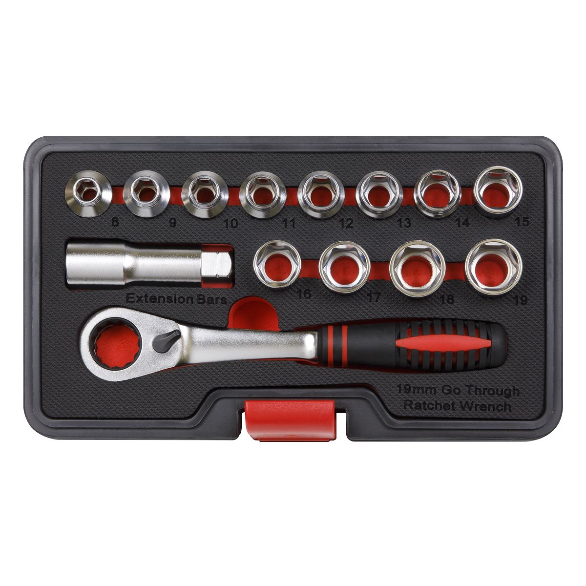 Sealey Socket Set 14pc Go-Through Low Profile WallDrive Metric AK6926