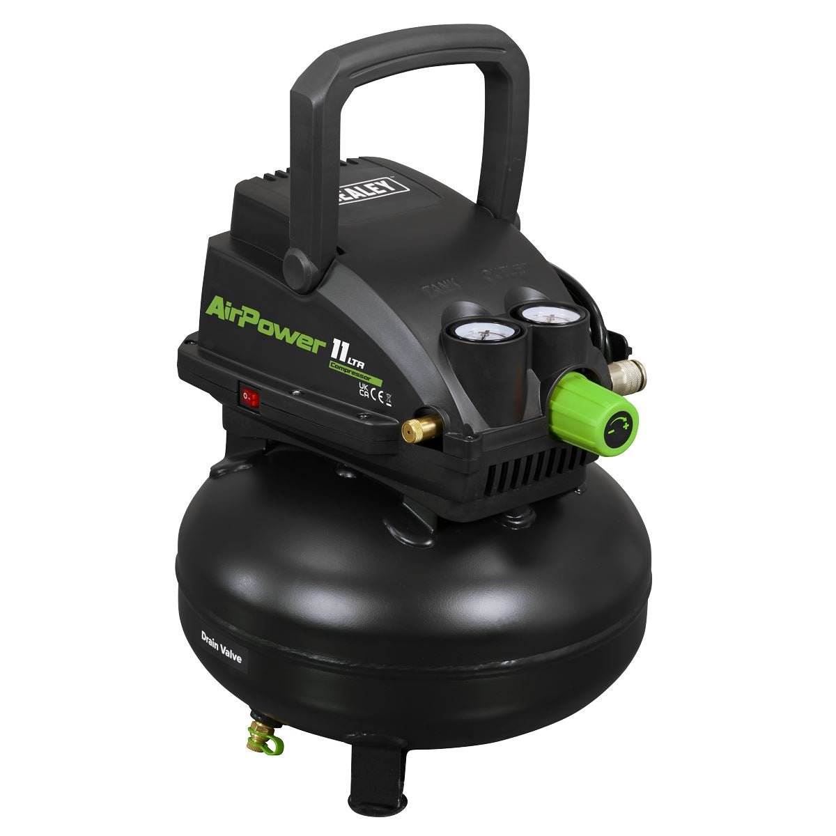 Sealey 11L Oil Free Direct Drive Air Compressor 0.5hp SAC1100