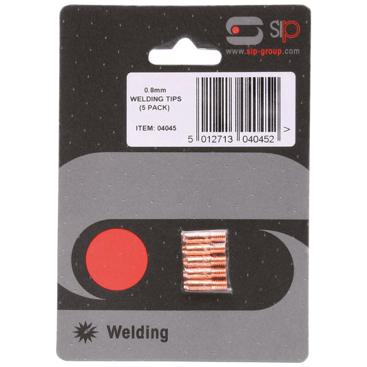 SIP Industrial 5x 0.8mm M5 MIG Welding Tip Pack