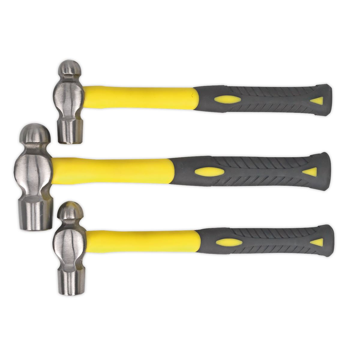 Sealey Ball Pein Hammer Set 3pc Fibreglass Shafts AK2031