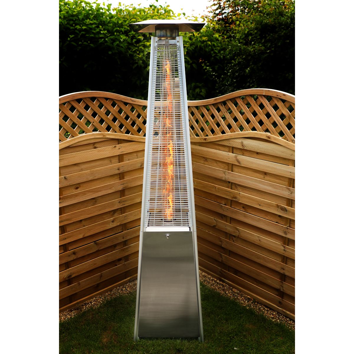 Dellonda Pyramid Gas Patio Heater 13kW Commercial/Garden Use, Stainless Steel DG99