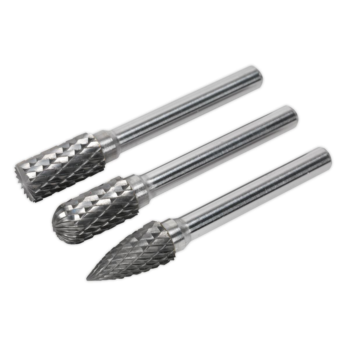 Sealey Tungsten Carbide Rotary Burr Set 3pc SDBK3