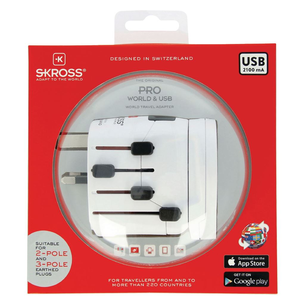 Skross Travel Adapter World PRO USB Earthed 1.302535 Travel Adapter