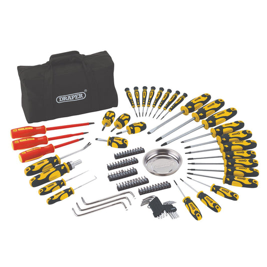 Draper 100Pc S.Driver Set+Bag Yellow 864/100/Y