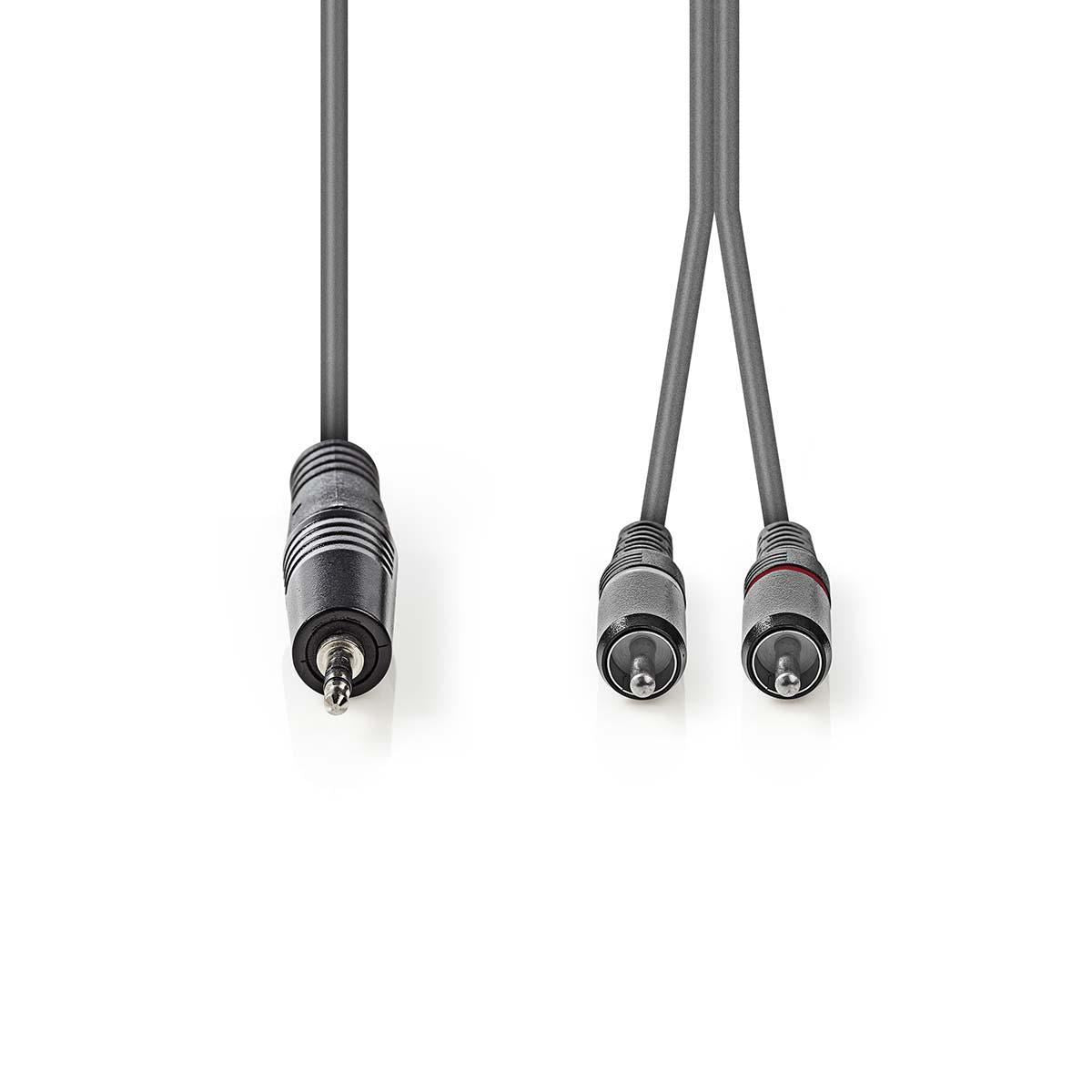 Nedis Stereo Audio Cable 3.5mm Male to 2x RCA Male 1.5m Grey COTH22200GY15