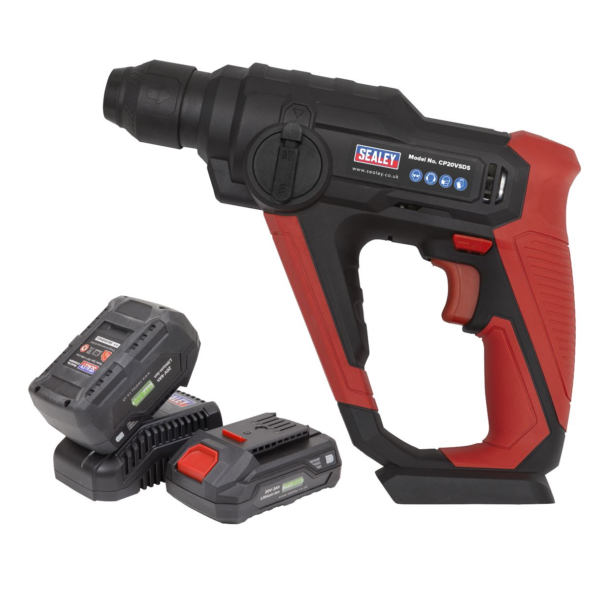 Sealey Cordless Rotary Hammer Drill 20V SDS Plus Kit - 2 Batteries CP20VSDSKIT