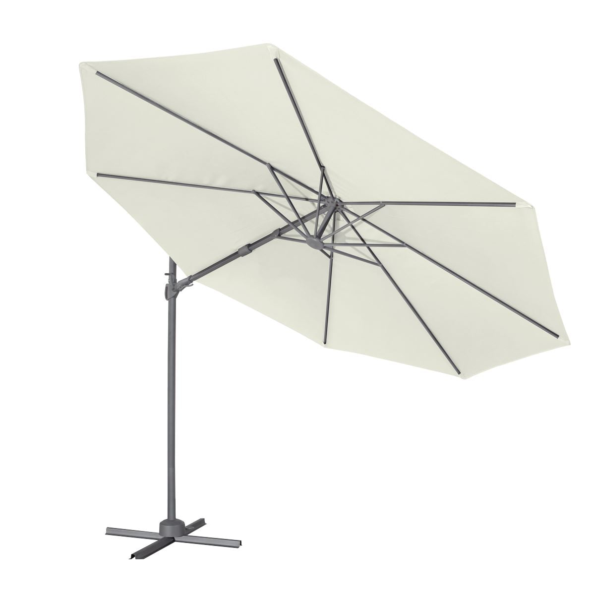 Dellonda Cantilever Parasol with 360� Rotation, Tilt & Cover 3m - Cream DG268