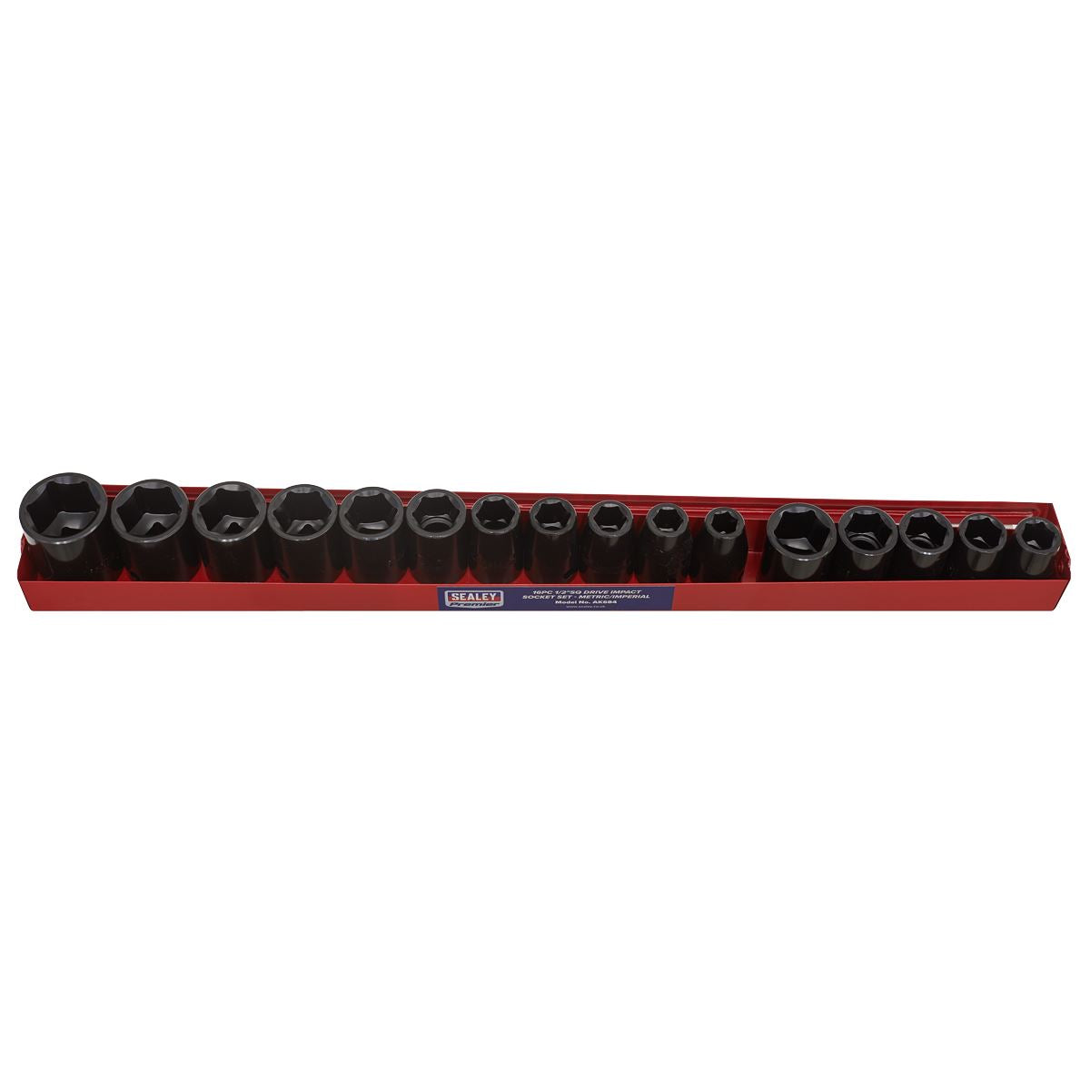 Sealey Impact Socket Set 16pc 1/2"Sq Drive Metric/Imperial AK684