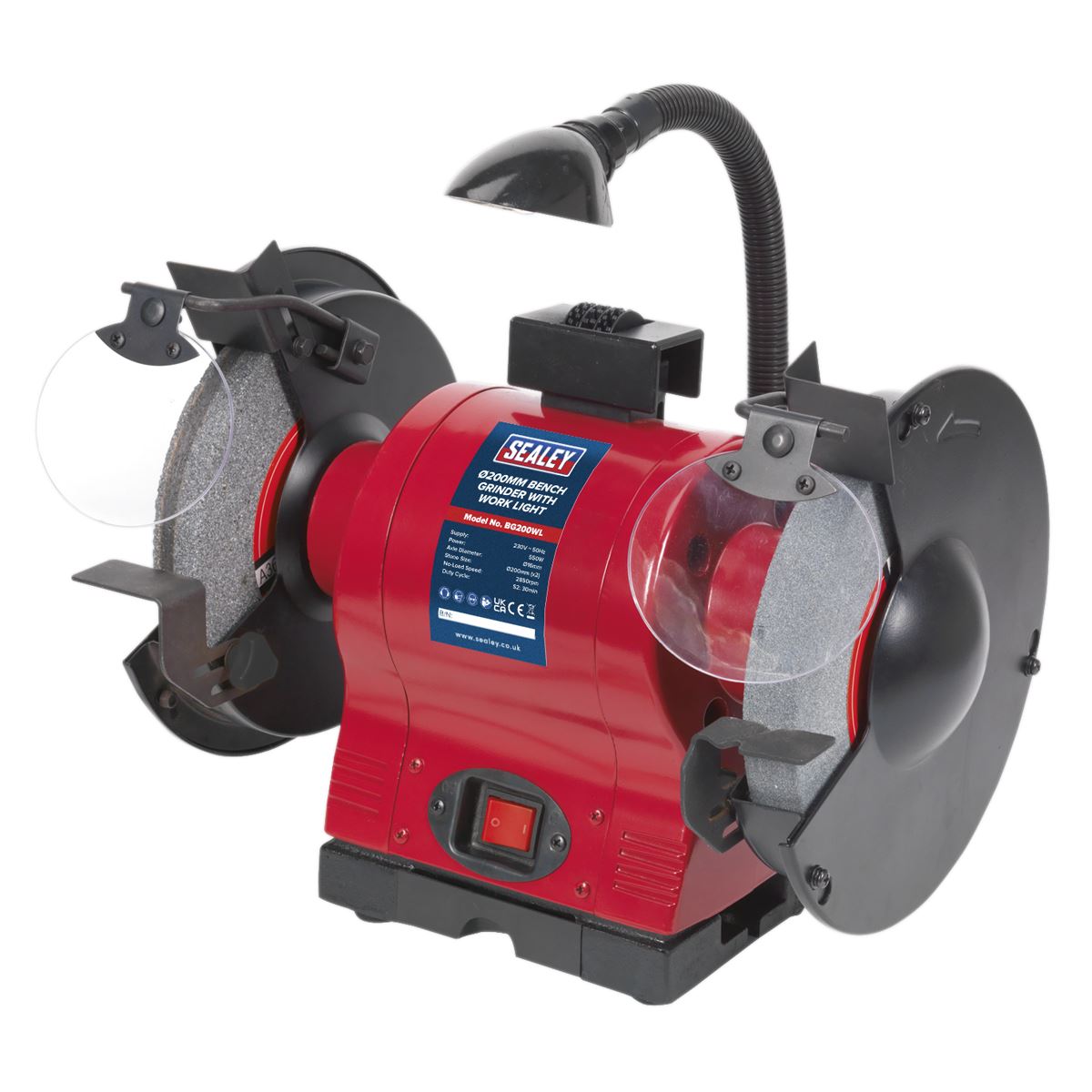 Sealey Bench Grinder 200mm with Work Light 550W/230V BG200WL
