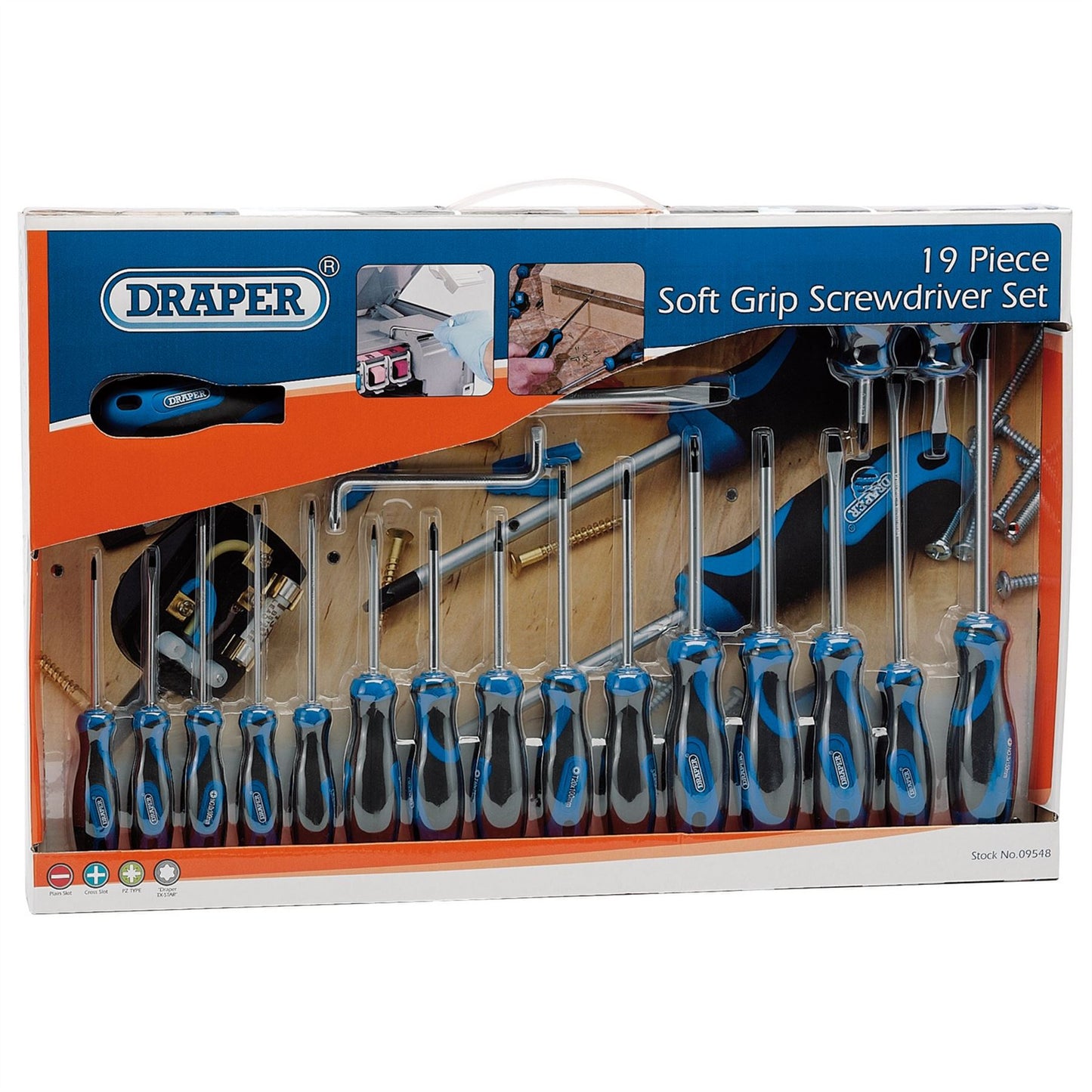 Draper 09548 19 Piece Soft Grip Screwdriver Set Part No: 865/19 Full Warranty