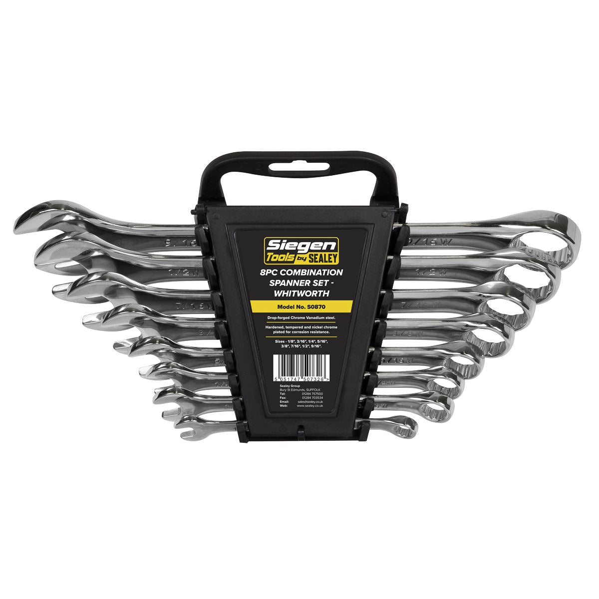 Sealey Combination Spanner Set 8pc Whitworth S0870