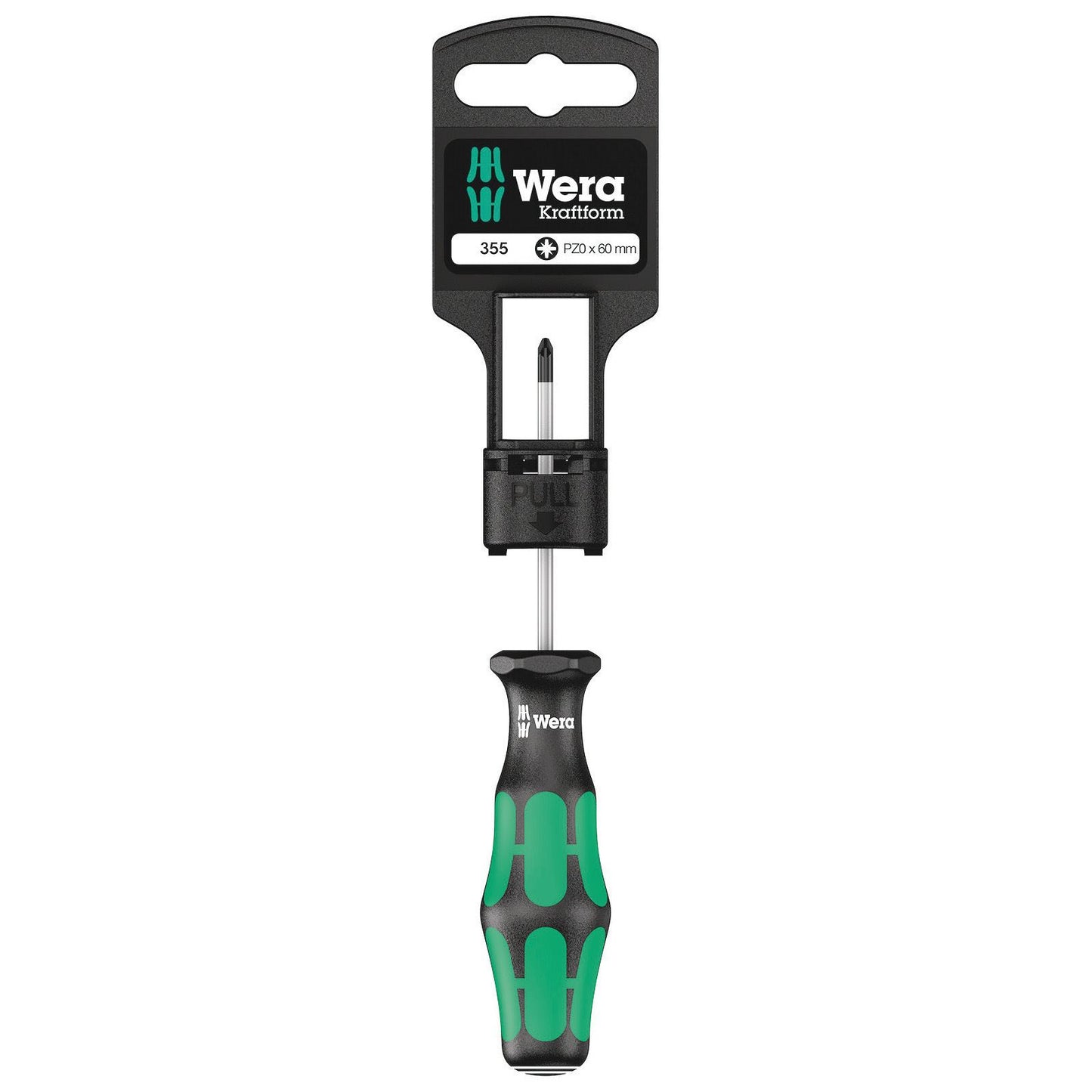 Wera 355PZ Sb Screwdriver PZ0/60 K'Form Plus Hangered 100055