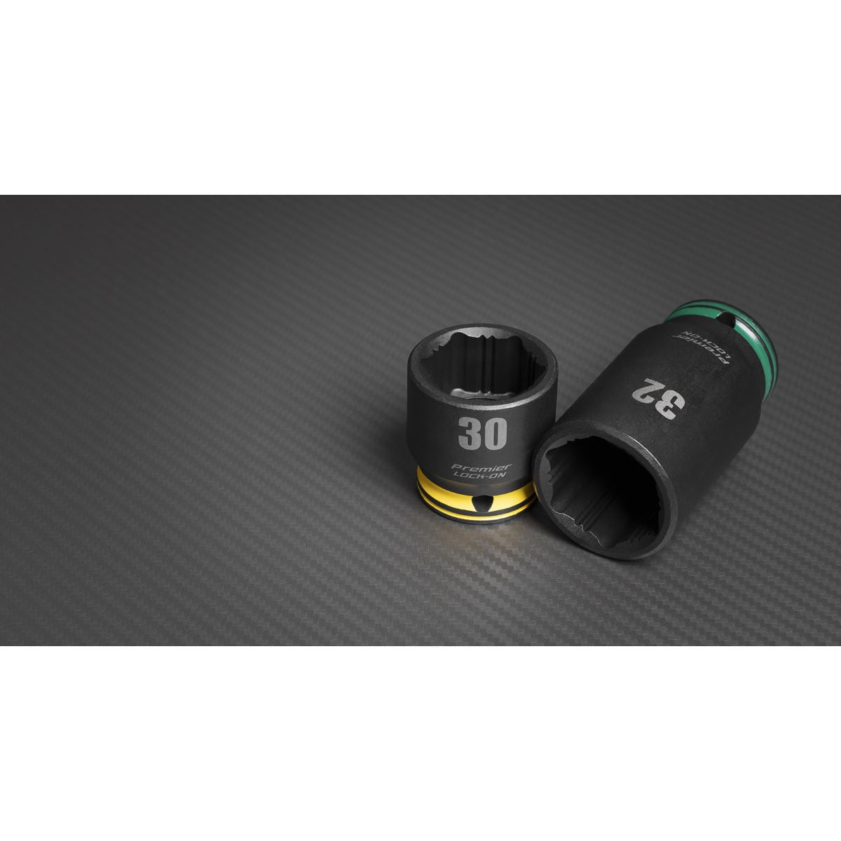 Sealey Metric Lock-On Standard & Deep Impact Socket Set 34pc 1/2"Sq Drive 6pt