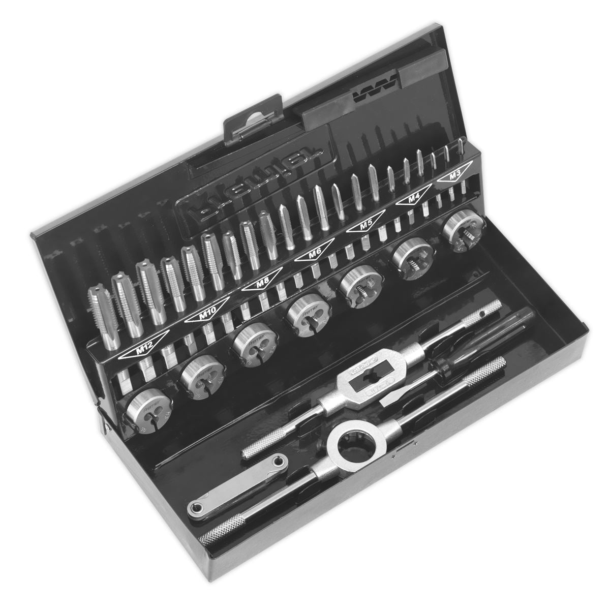 Sealey Tap & Die Set 32pc Split Dies HSS 4341 - Metric AK3015HSS