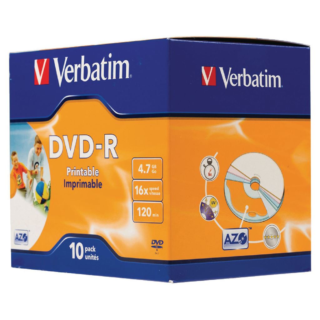Verbatim DVD-R Wide Inkjet Printable ID Brand