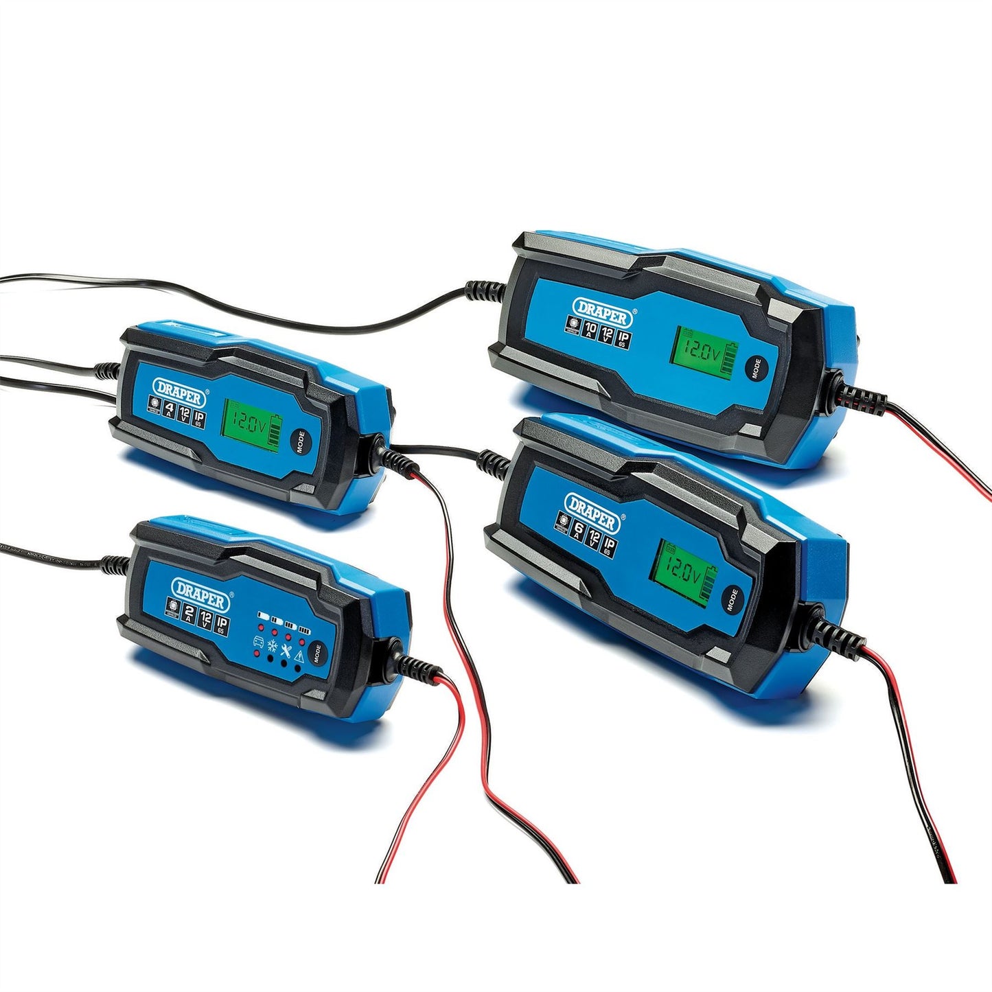 Draper 6V/12V Smart Charger and Battery Maintainer 4A Trickle Charge Booster - 53489
