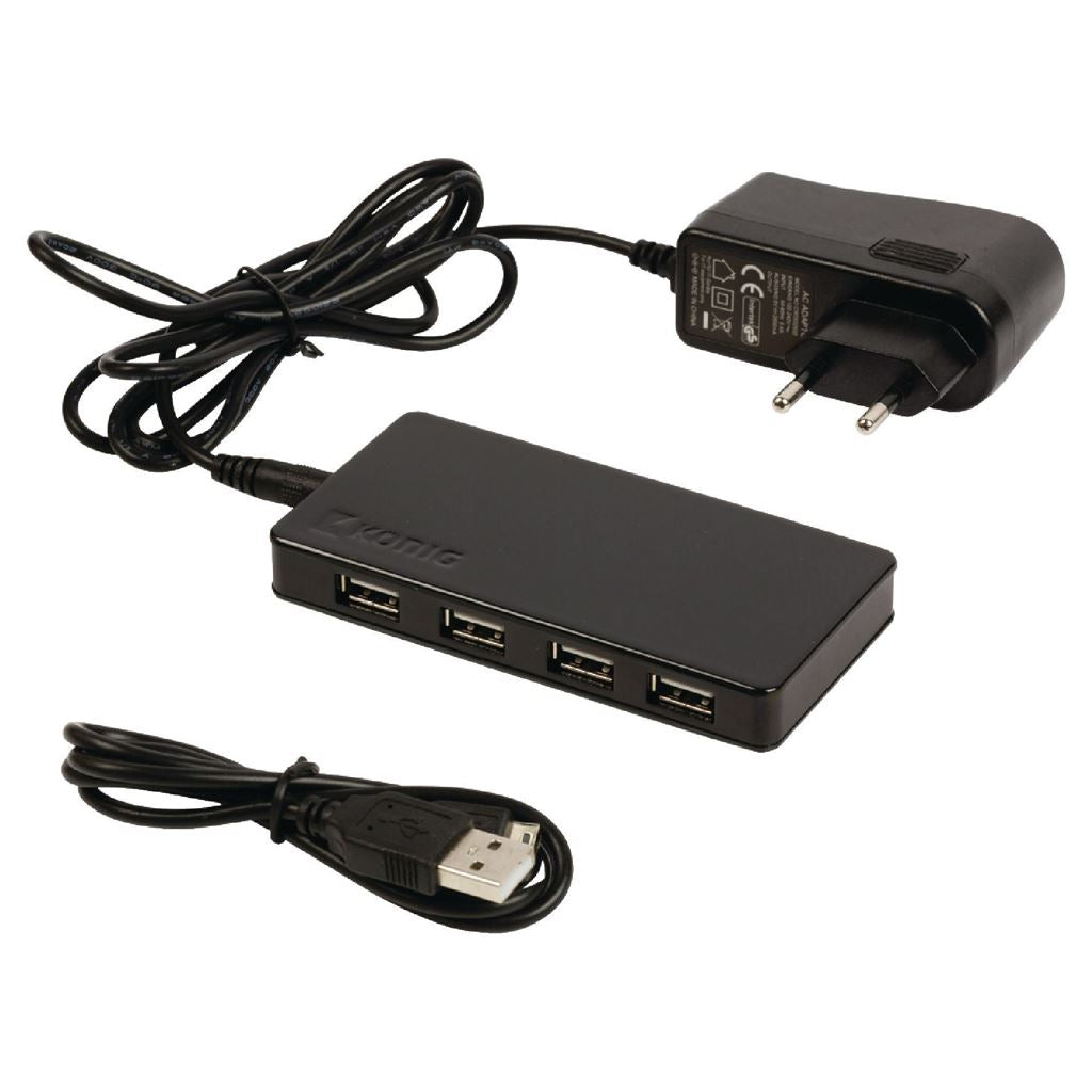 Konig 7-port powered USB 2.0 hub - UHUBU2730BK