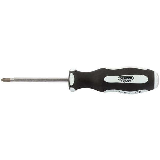 Draper Pound Thru' Cross Slot No:1 x 75mm Soft Grip Screwdriver - 35210