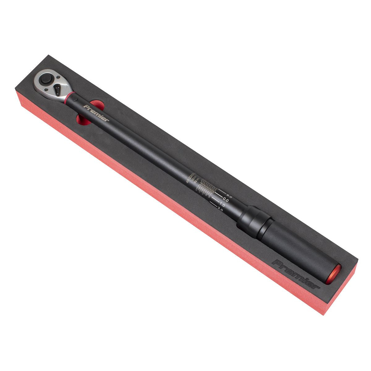 Sealey Premier Torque Wrench Micrometer Style 1/2"Sq Drive Calibrated 40-220Nm