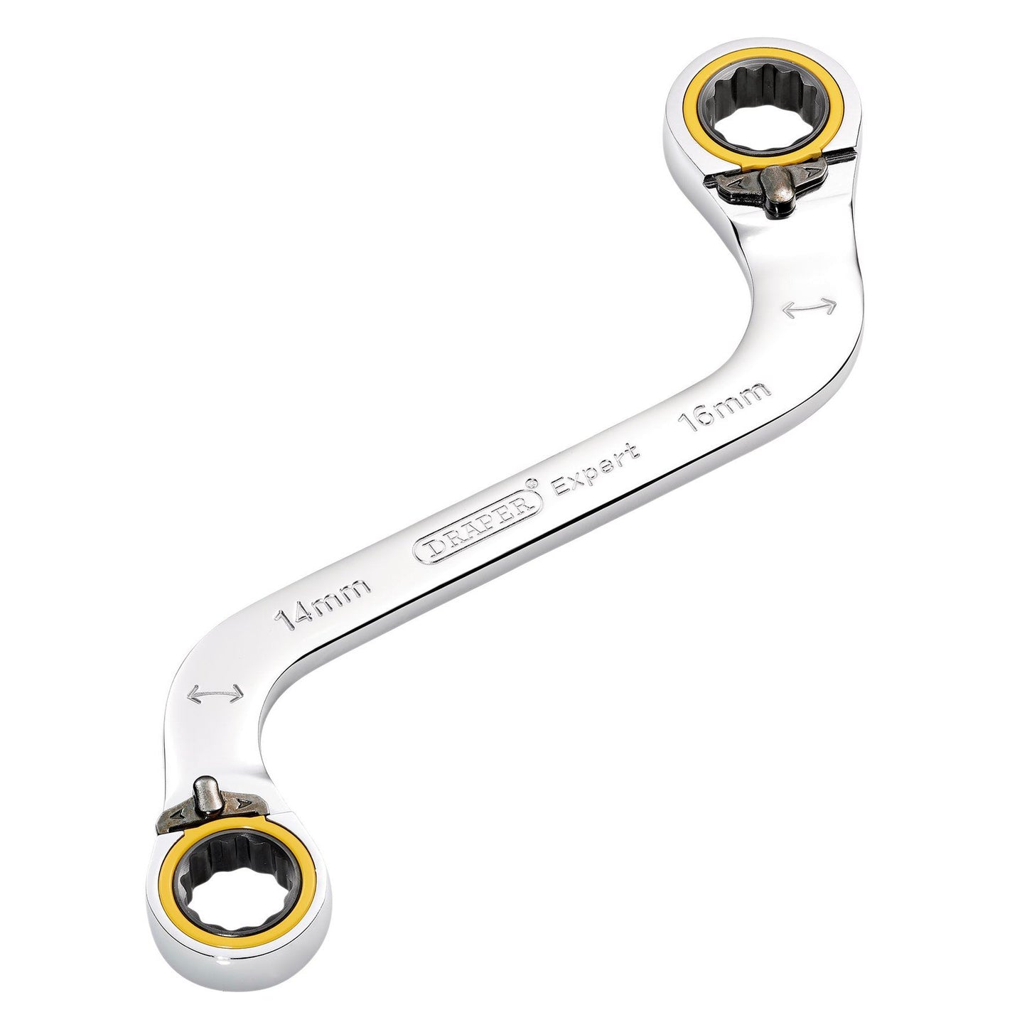 Draper Expert HI-TORQ Double Ring Ratchet S-Shape Spanner, 14 x 16mm