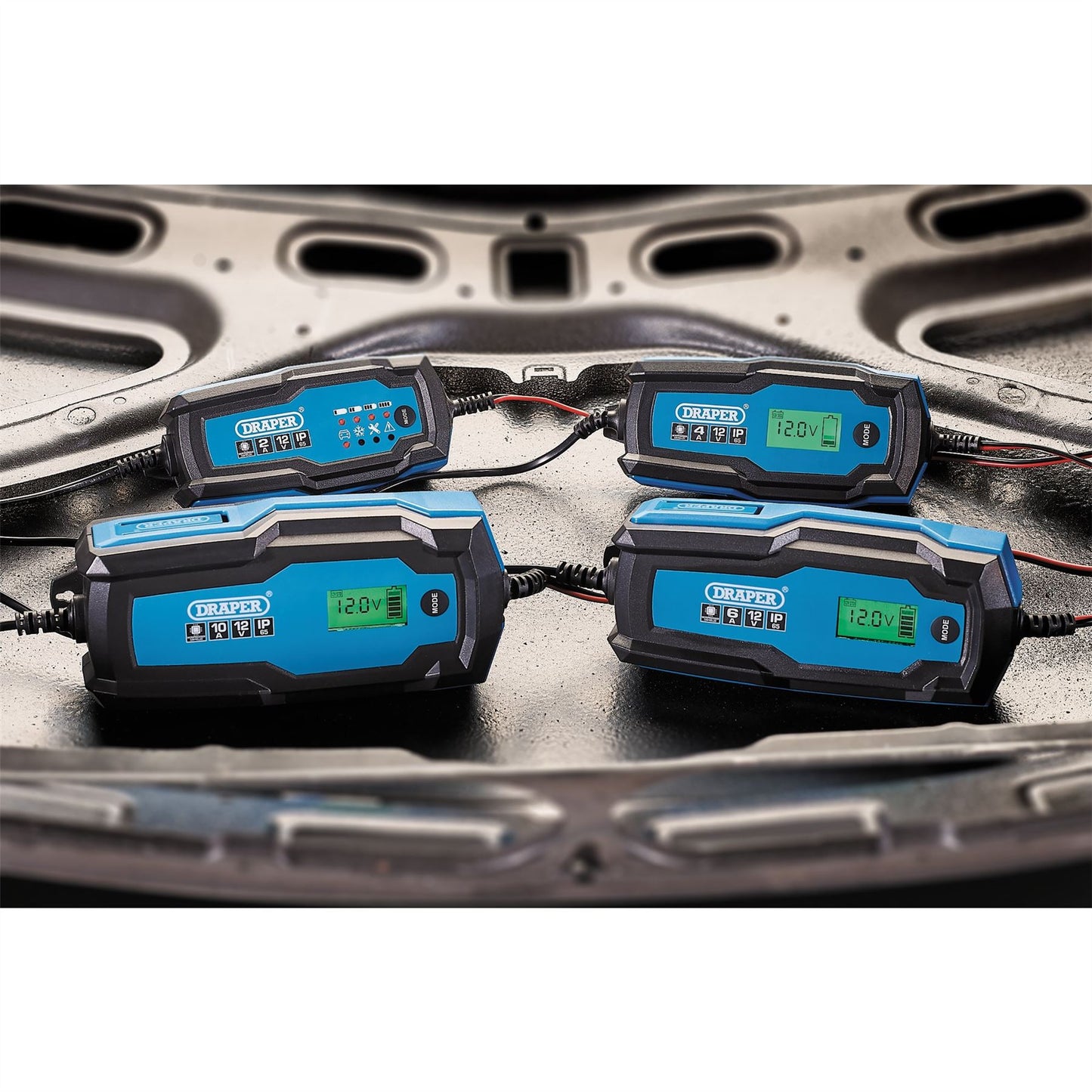 Draper 6V/12V Smart Charger and Battery Maintainer 4A Trickle Charge Booster - 53489