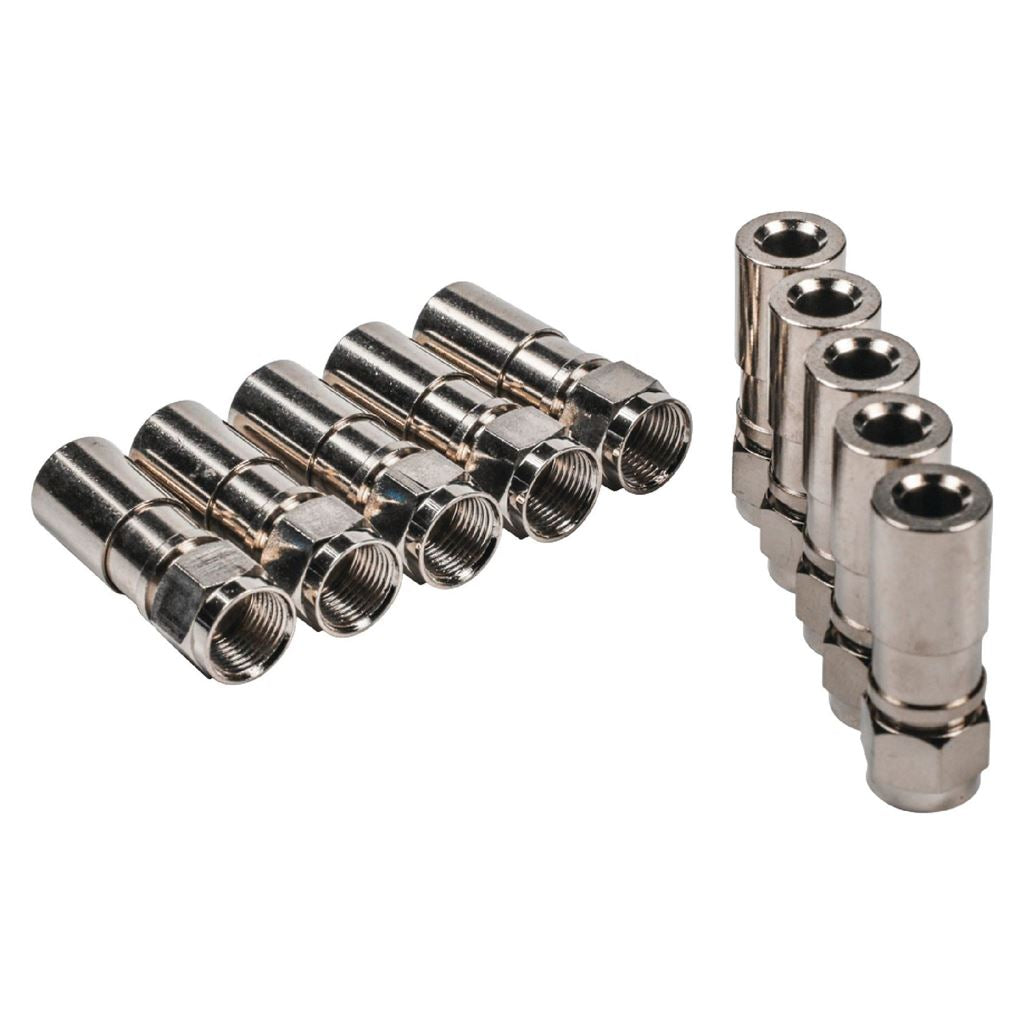Glaxio Compression F connector DIA 7.00mm metal 10 pcs
