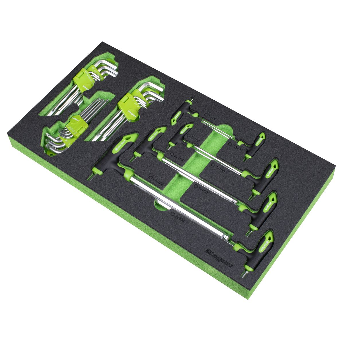Sealey Siegen T-Handle & Standard Hex/TRX-Star* Key Set with Tool Tray S01280