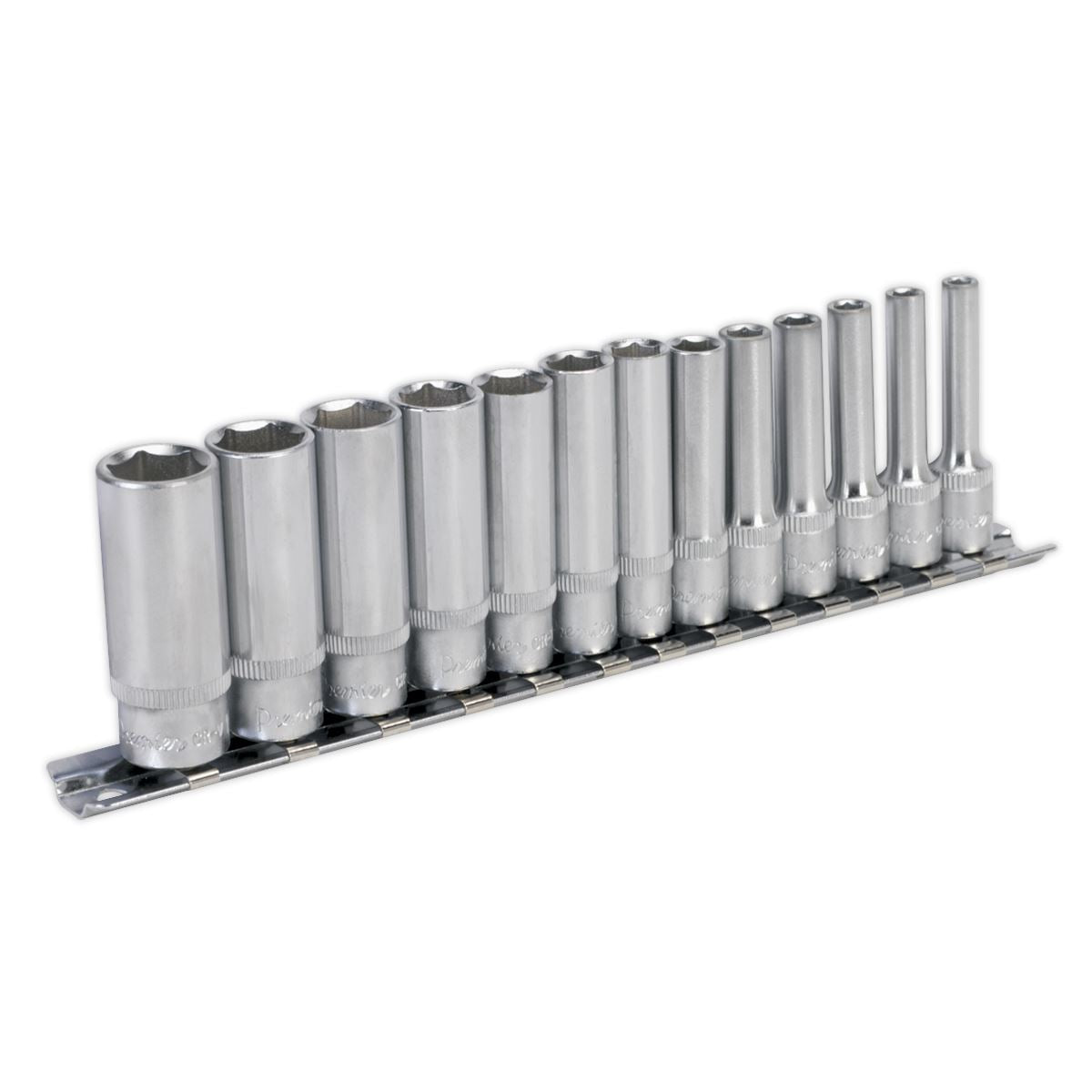 Sealey Socket Set 13pc 1/4"Sq Drive 6pt Deep WallDrive Metric AK2706