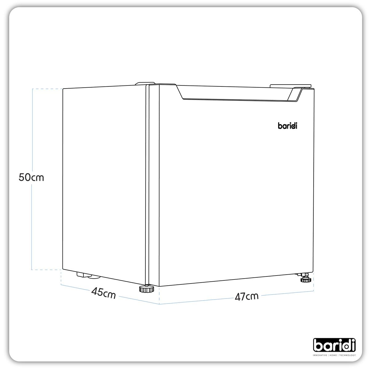 Baridi Tabletop Fridge with Ice Box, 46L Capacity DH257