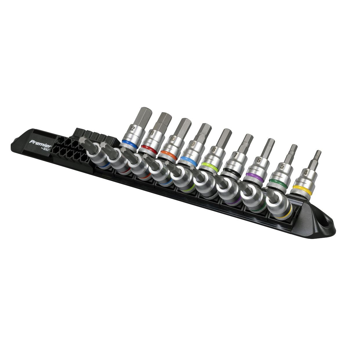 Sealey Premier Platinum Series Hex & TRX-Star Socket Bit Set 3/8"Sq Drive 18pc