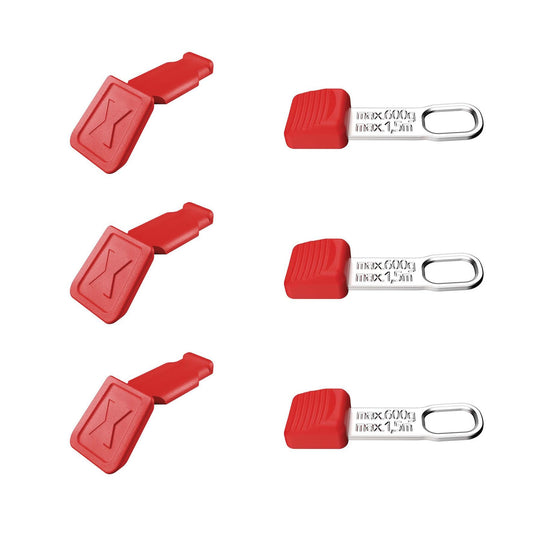 KNIPEX 00 63 06 TCR TetheredTool Clips + ColorCode Clips Red, 3 Pieces Each, 122mm