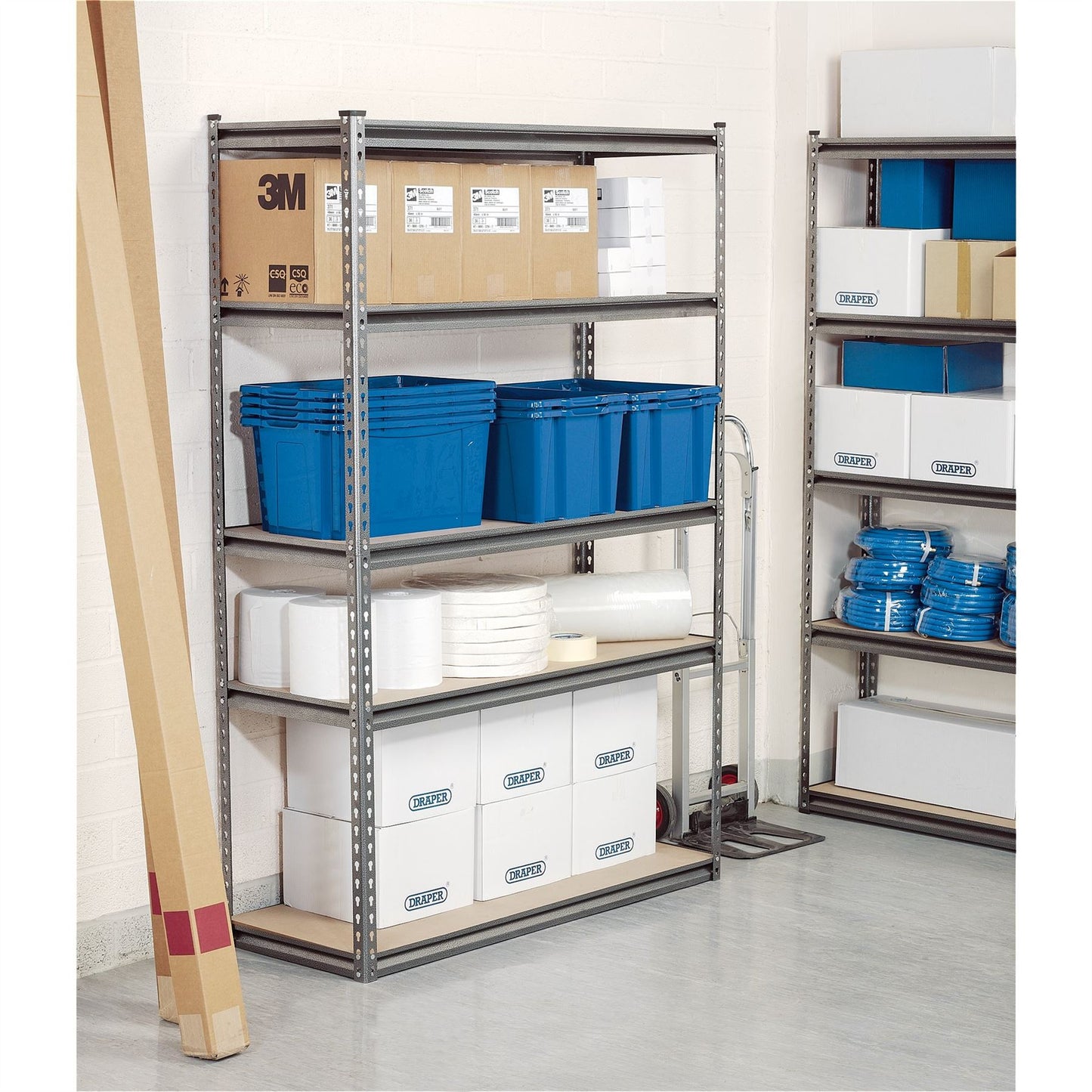Draper Expert Heavy Duty Steel Shelving Unit Five Shelves L1220 x W450 x H1830mm - 21663