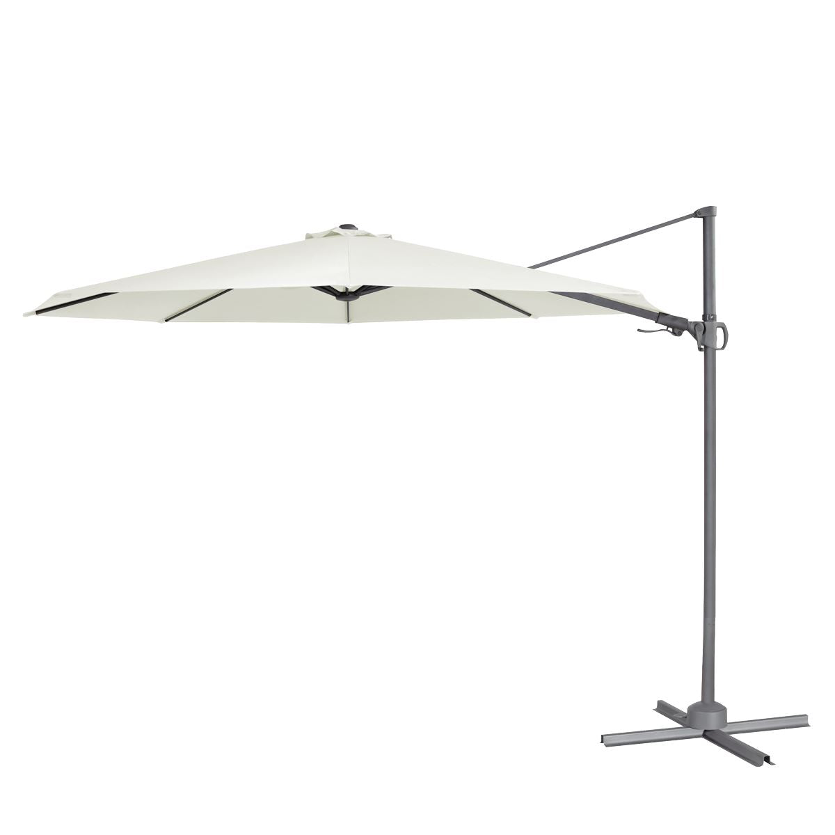 Dellonda Cantilever Parasol with 360� Rotation, Tilt & Cover 3m - Cream DG268