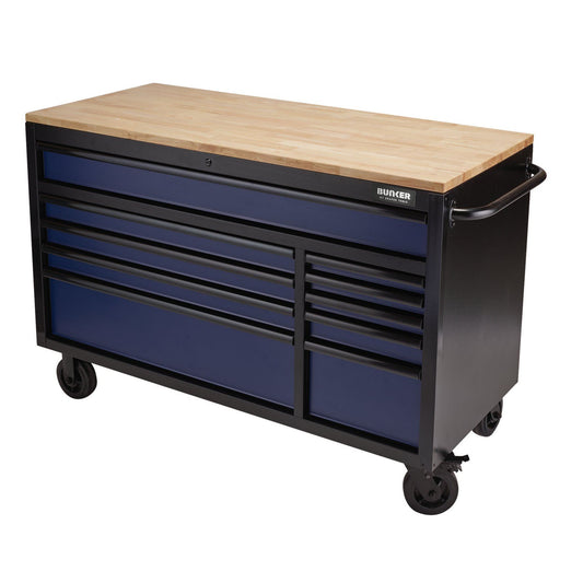 Draper 56" 10 Drawer Trolley Blue B100-56B - 08237