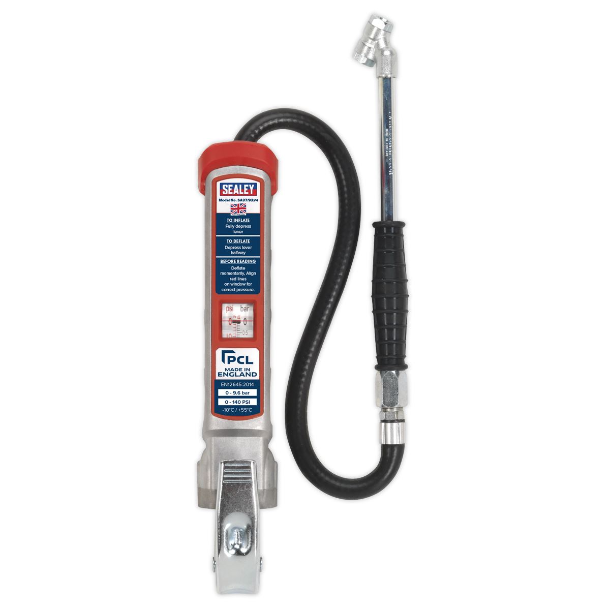 Sealey Professional Tyre Inflator with Twin Push-On Connector SA37/93