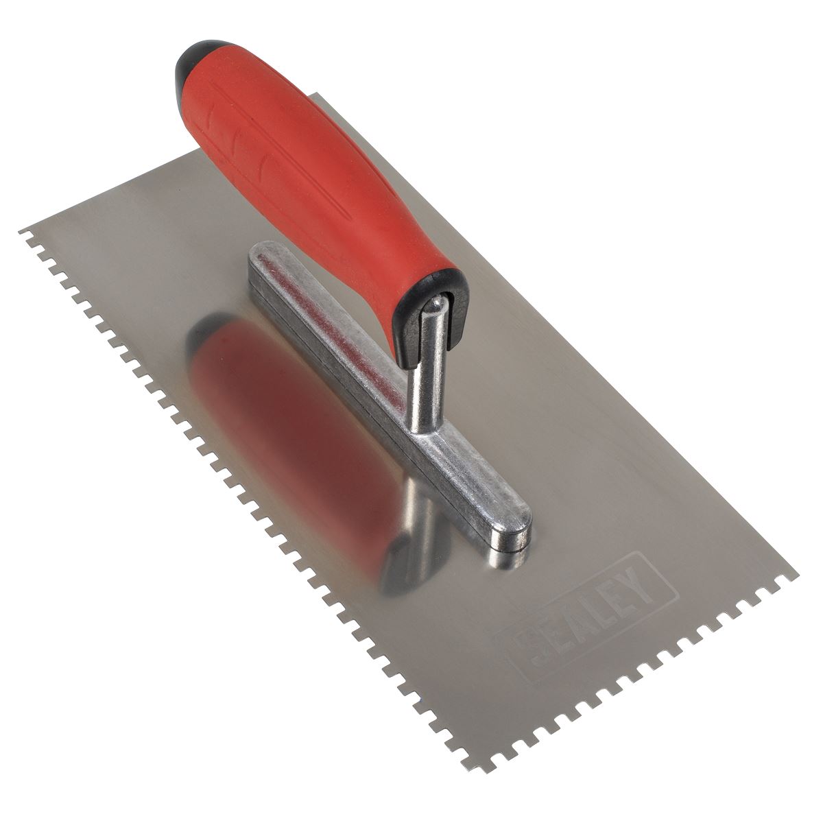 Sealey Stainless Steel 270mm Notch Trowel - Rubber Handle - 4mm T7804