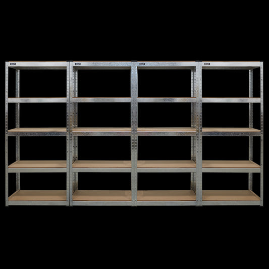 Sealey Racking Unit 5 Shelf 150kg Capacity Per Level - Set of 4 AP6150GSCOMBO