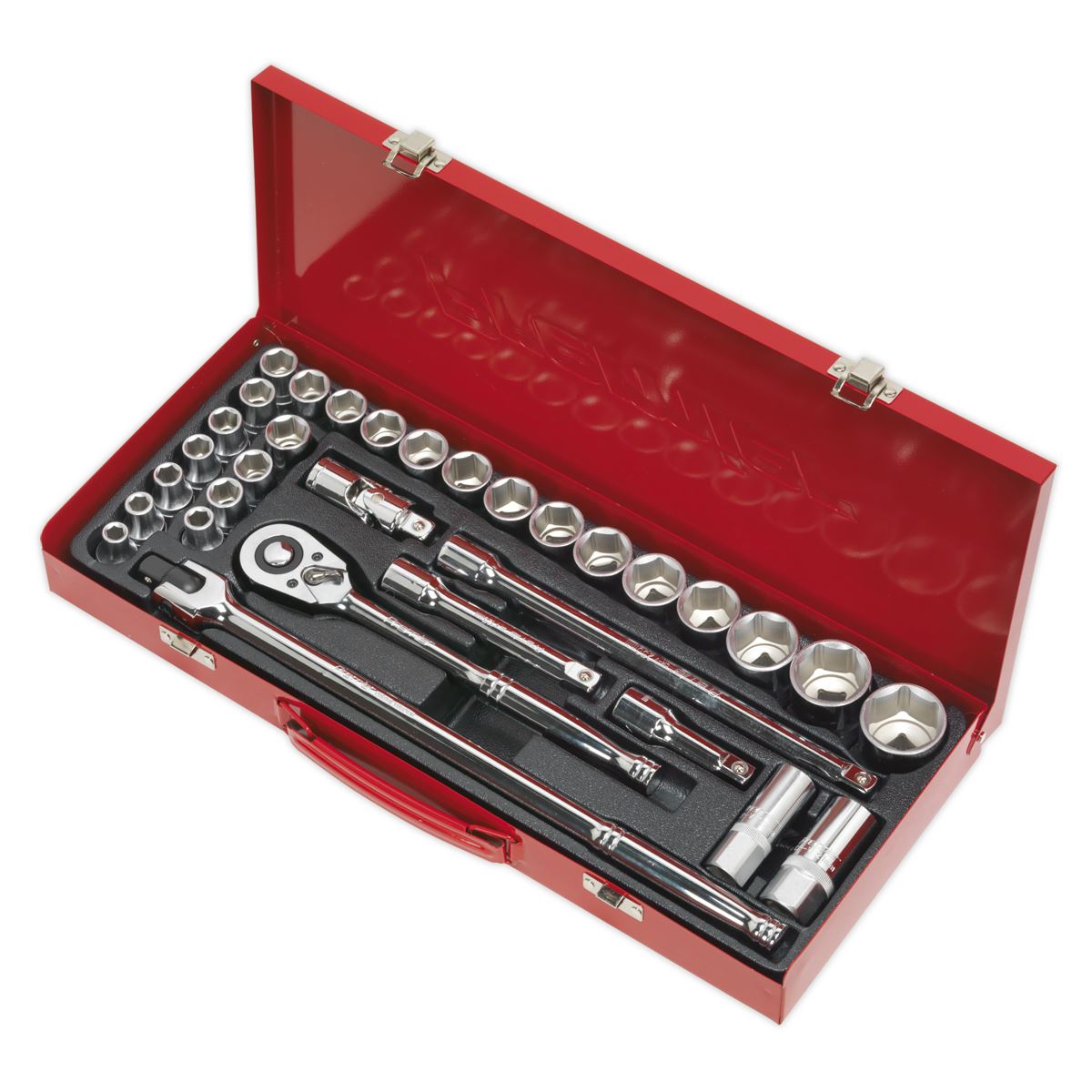 Sealey Socket Set 32pc 1/2"Sq Drive 6pt WallDrive - Metric/Imperial AK693